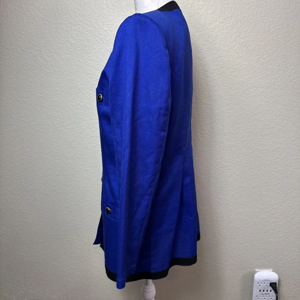 VTG‎ 80s De La Cuesta Royal Blue Power Skirt Suit Set Jacket S Skirt M